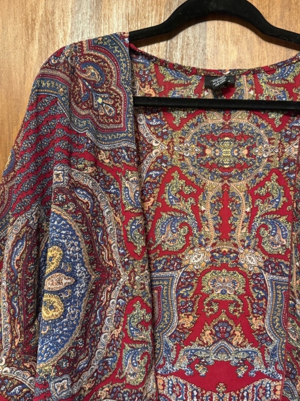 Rue21 Red and Blue Paisley Kimono - Size XL - Picture 4 of 4